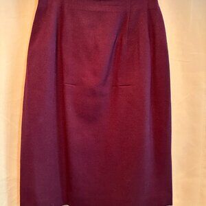 EVAN-PICONE Eggplant Wool Pencil Skirt ~ Size 6 ~ Lined ~ Rear Slit